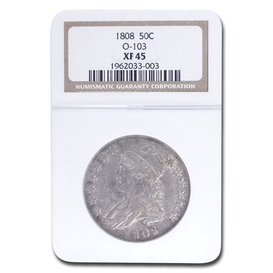 1808 Capped Bust Half Dollar XF-45 NGC (O-103) 1808 Capped Bust Half Dollar XF-45 NGC (O-103)